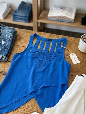 DO+BE Cobalt Blue Strappy Cutout Camisole